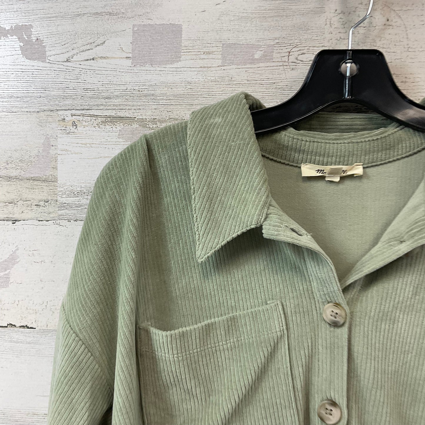 Blouse Long Sleeve By Madewell In Green, Size: L