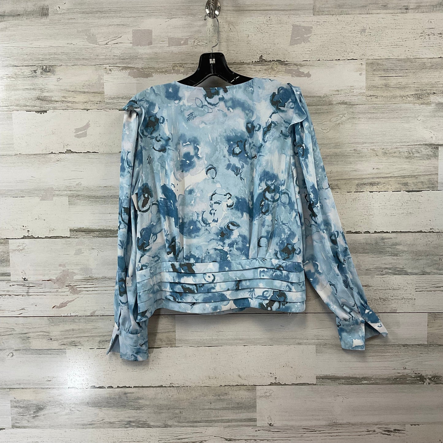 Blouse Long Sleeve By White House Black Market In Blue, Size: M