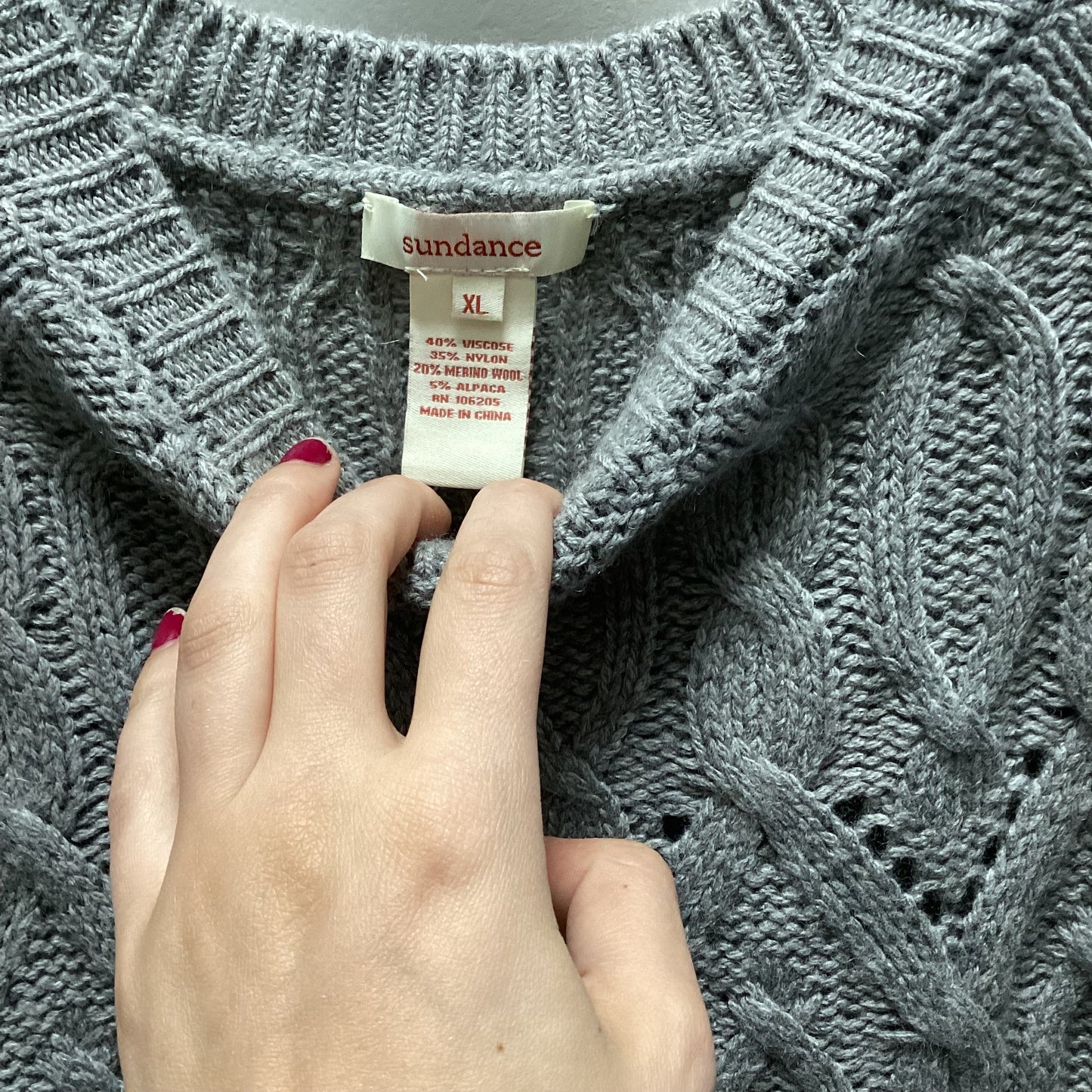 Sweater By Sundance In Grey, Size: Xl