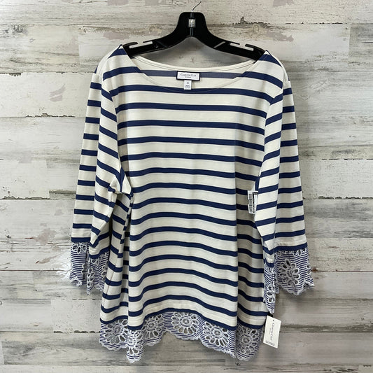 Top Long Sleeve Basic By Charter Club In Blue, Size: 3x