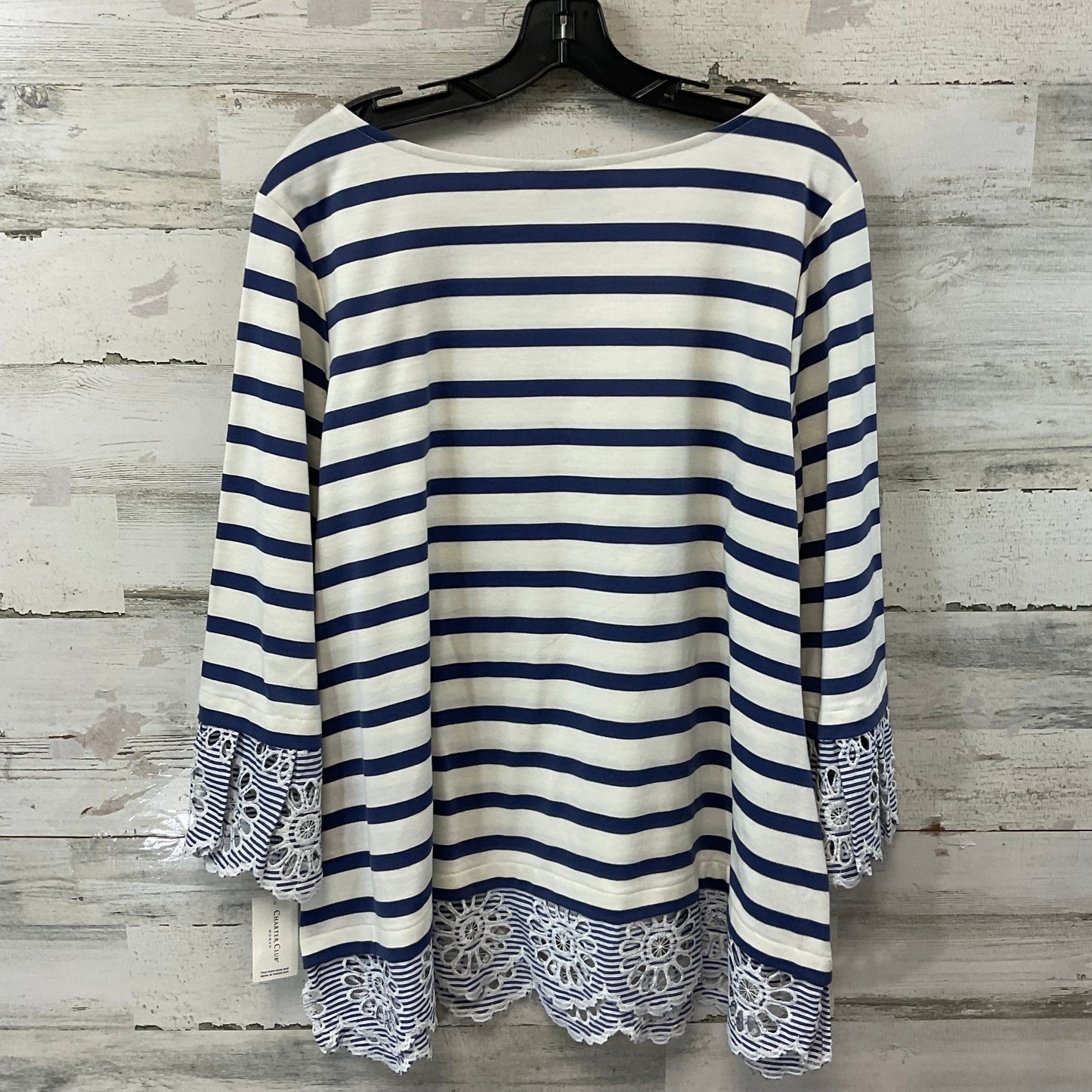 Top Long Sleeve Basic By Charter Club In Blue, Size: 3x