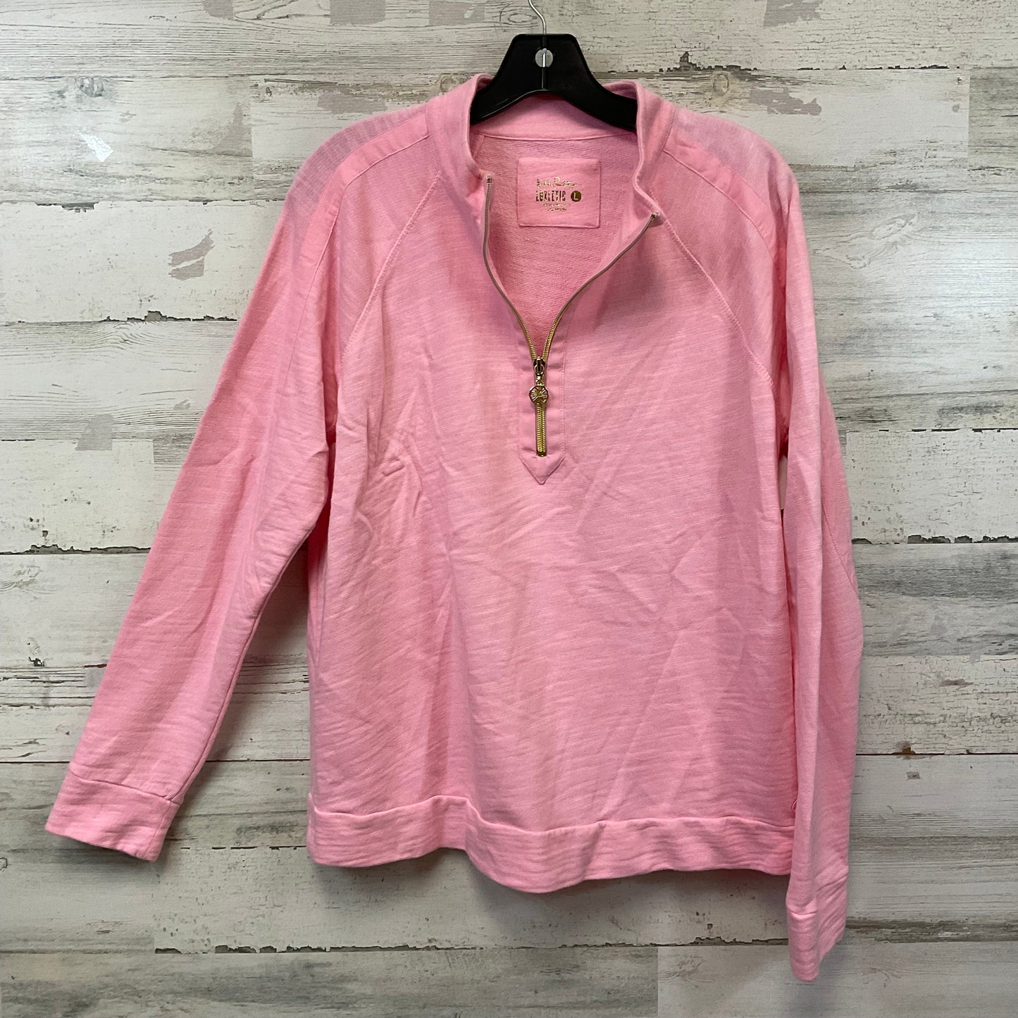 Athletic Top Long Sleeve Collar By Lilly Pulitzer In Pink, Size: L