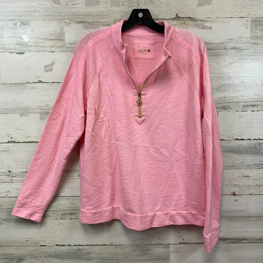 Athletic Top Long Sleeve Collar By Lilly Pulitzer In Pink, Size: L