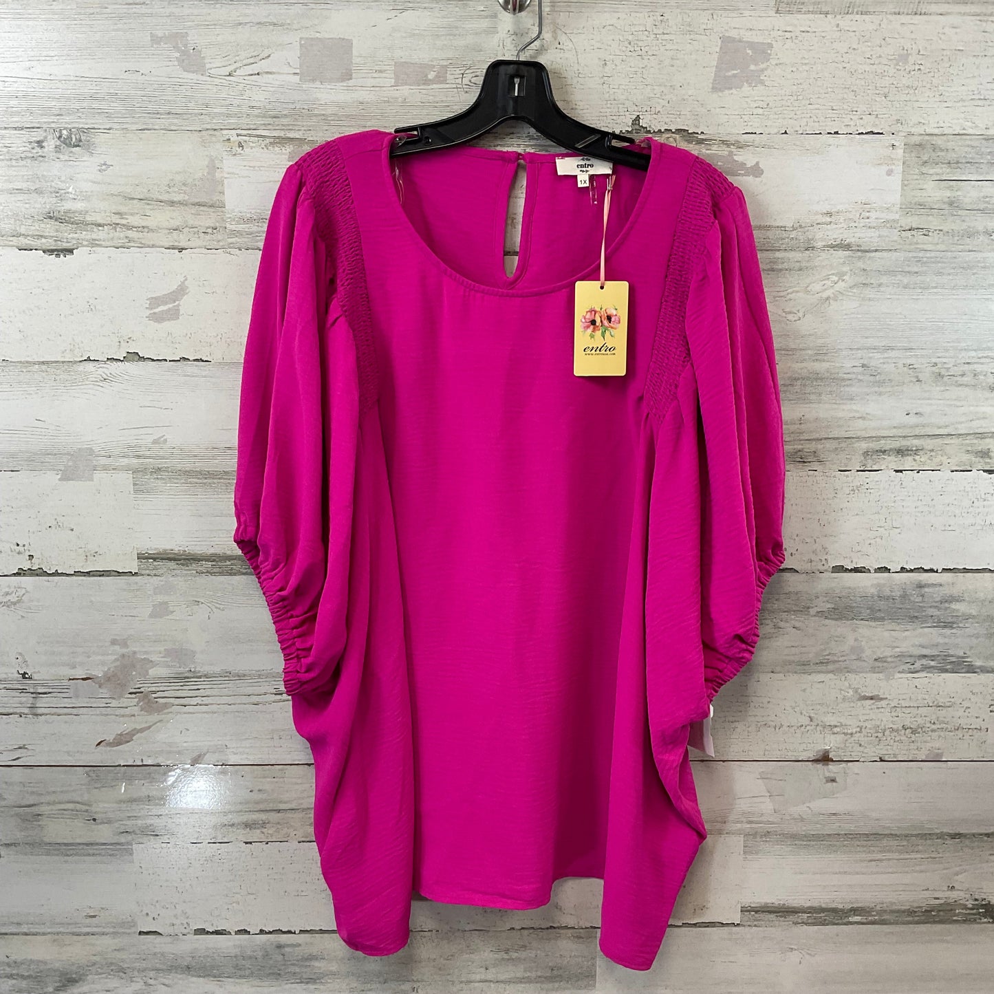 Top Short Sleeve By Entro In Pink, Size: 1x