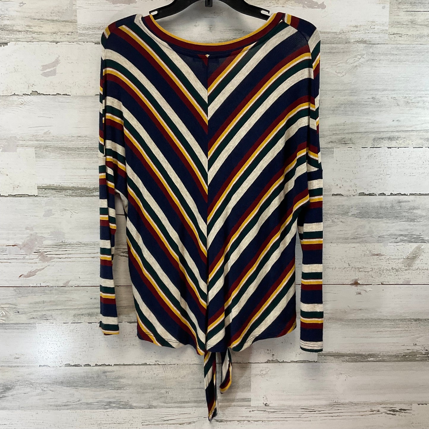 Top Long Sleeve Basic By Blu Pepper In Striped Pattern, Size: S