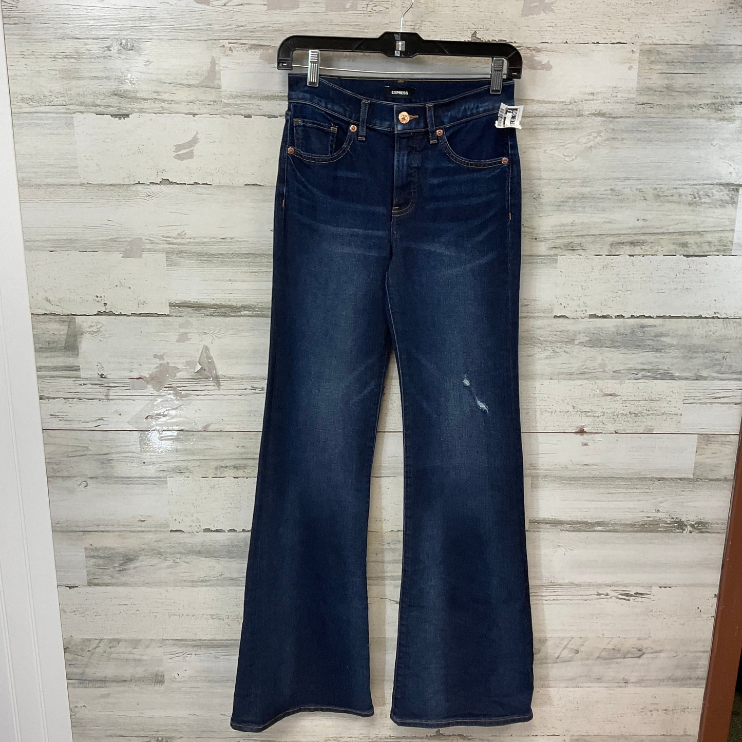 Jeans Flared By Express In Blue Denim, Size: 00