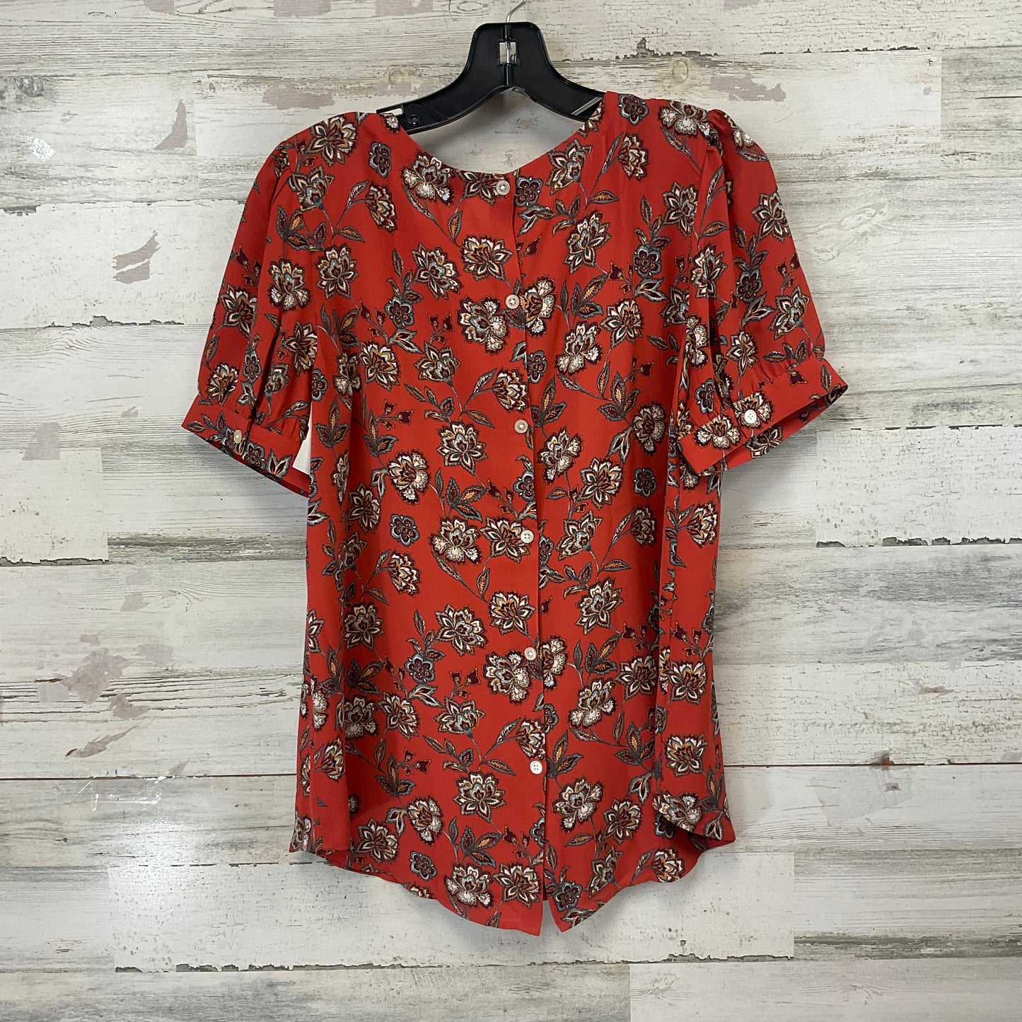 Top Short Sleeve By Loft In Orange, Size: M