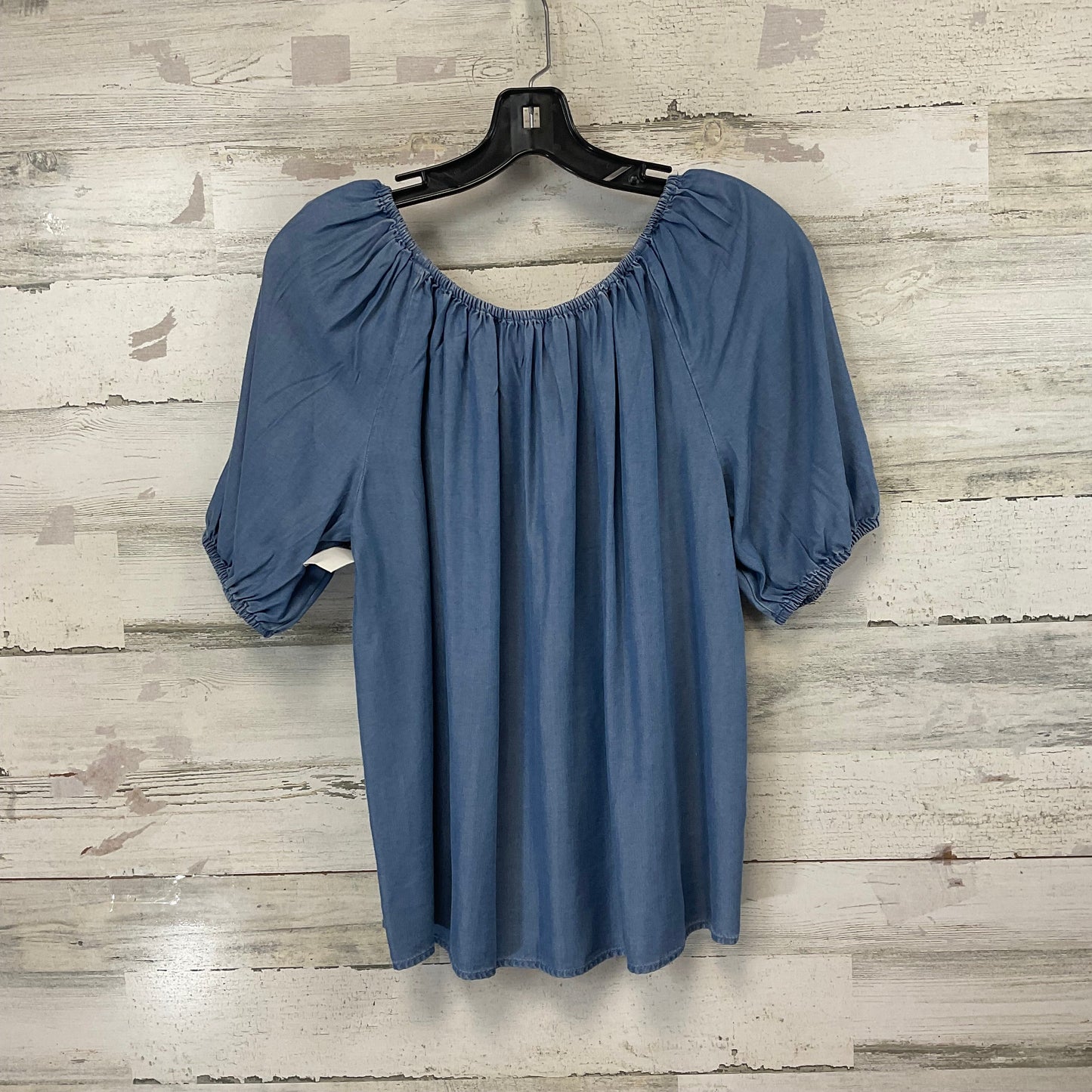 Top Short Sleeve By Loft In Blue Denim, Size: S