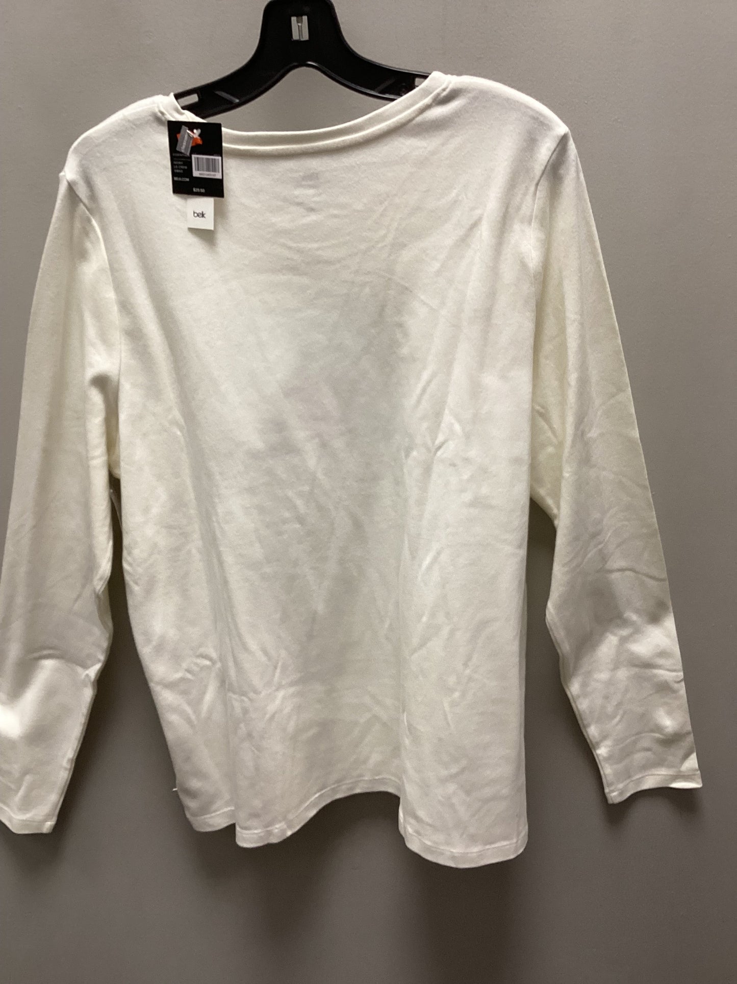 Top Long Sleeve Basic By Kim Rogers In Cream, Size: Xxl