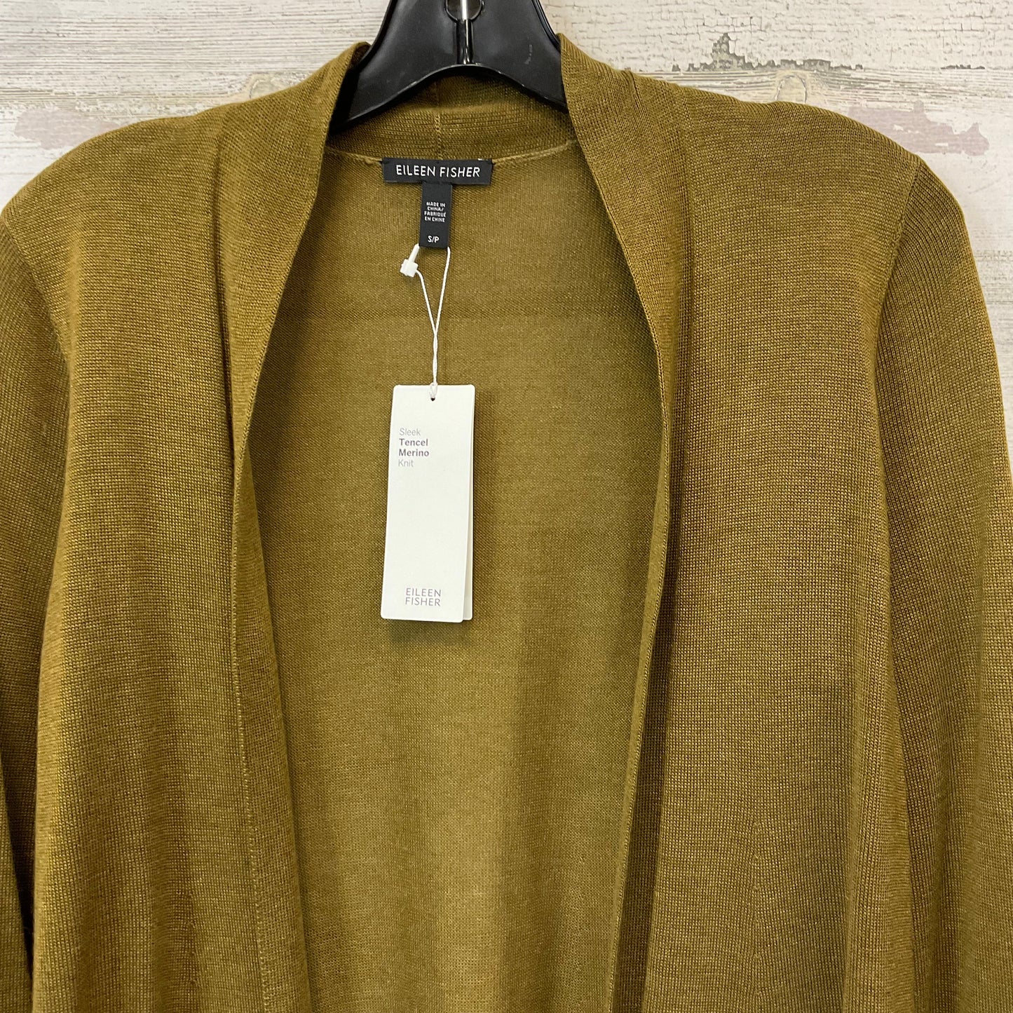 Sweater Cardigan By Eileen Fisher In Green, Size: S