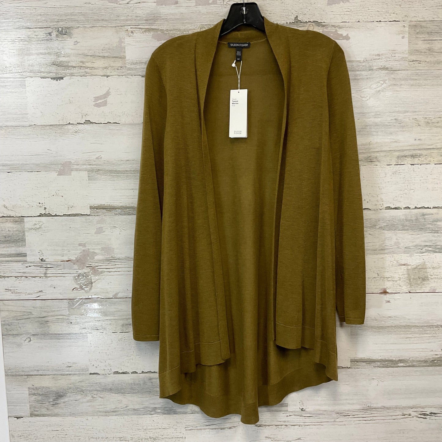 Sweater Cardigan By Eileen Fisher In Green, Size: S