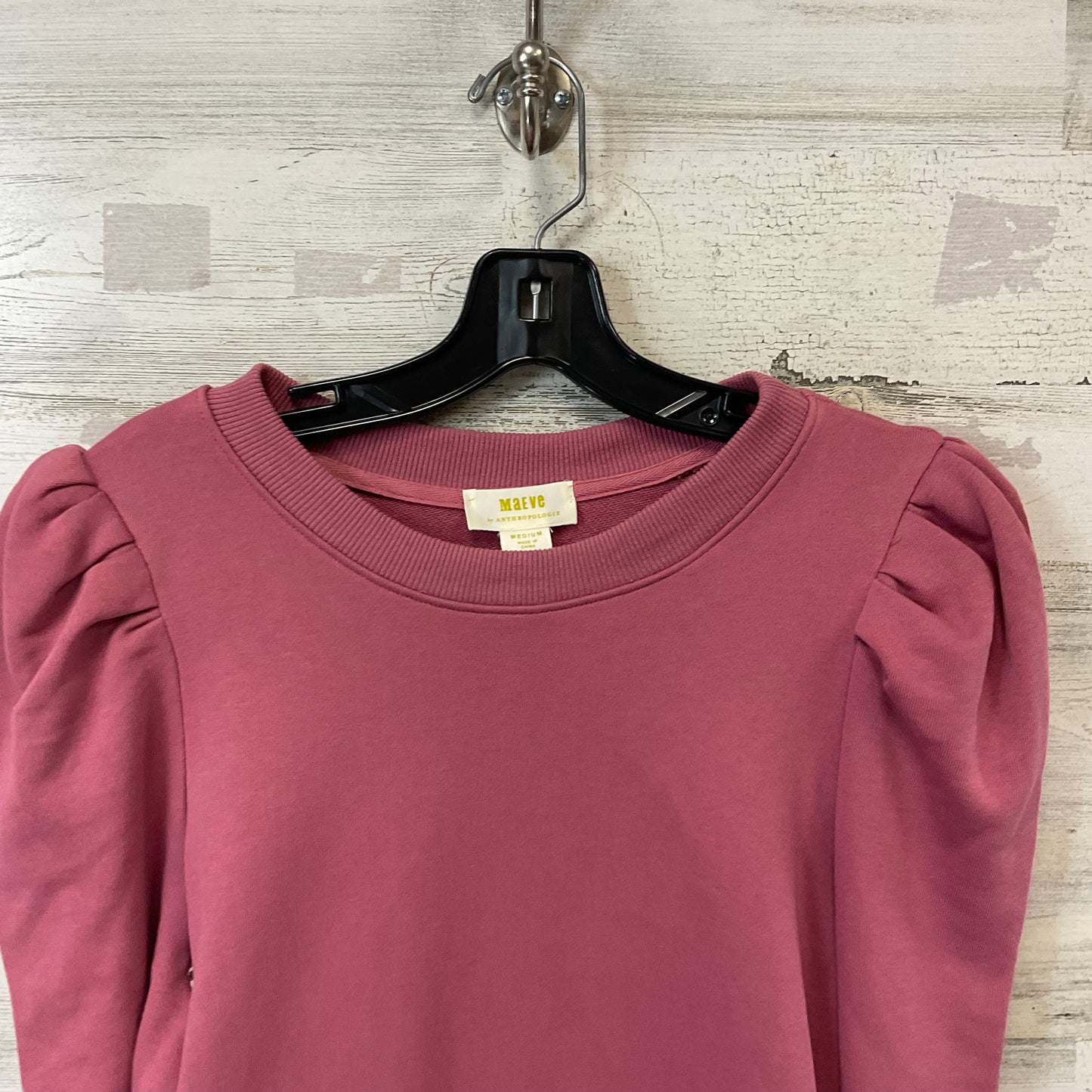 Top Long Sleeve By Maeve In Pink, Size: M