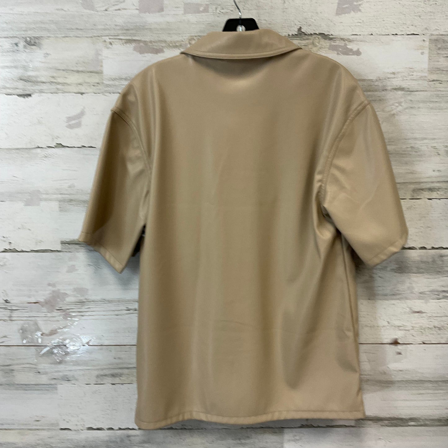 Blouse Short Sleeve By Top Shop In Brown, Size: S