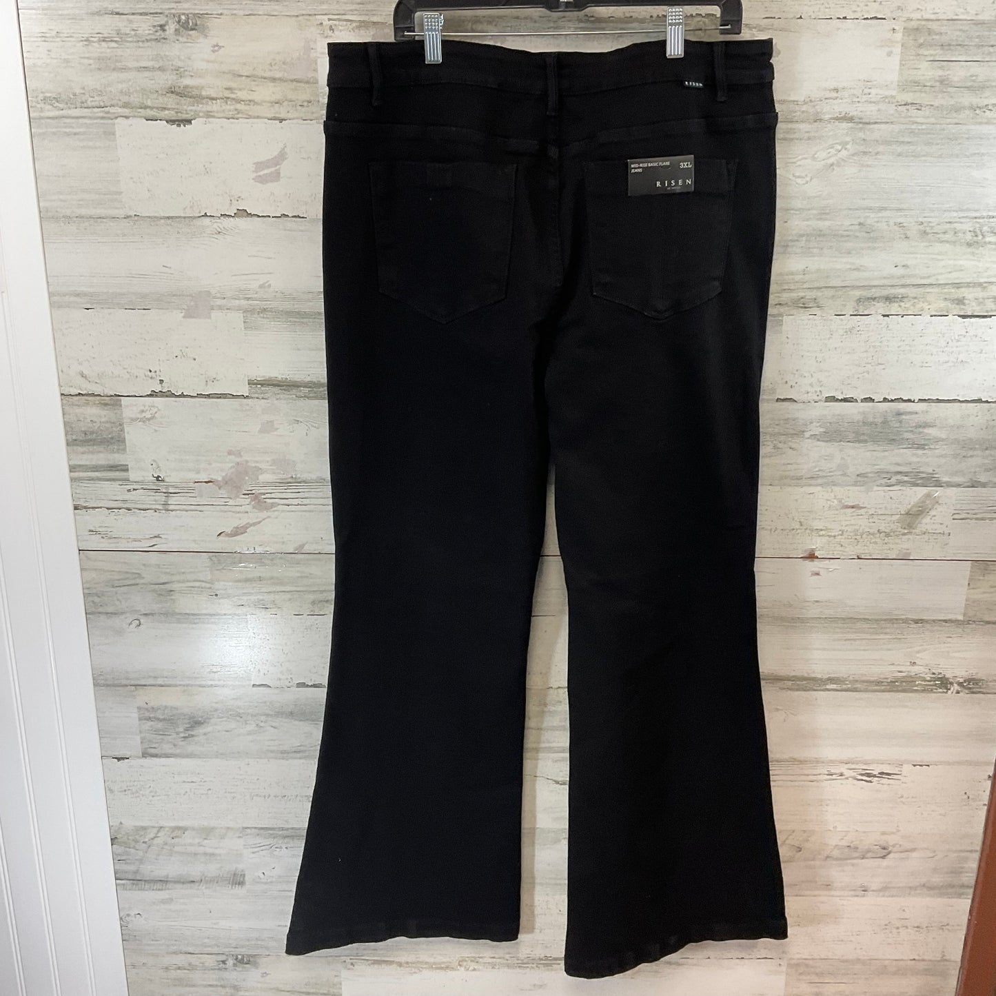 Jeans Flared By Risen In Black Denim, Size: 3x