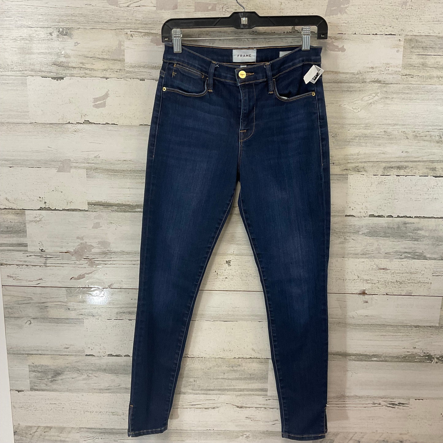 Jeans Skinny By Frame In Blue Denim, Size: 4