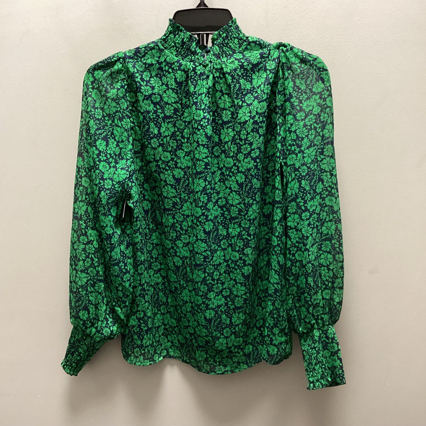 Blouse Long Sleeve By Skies Are Blue In Green, Size: Xs