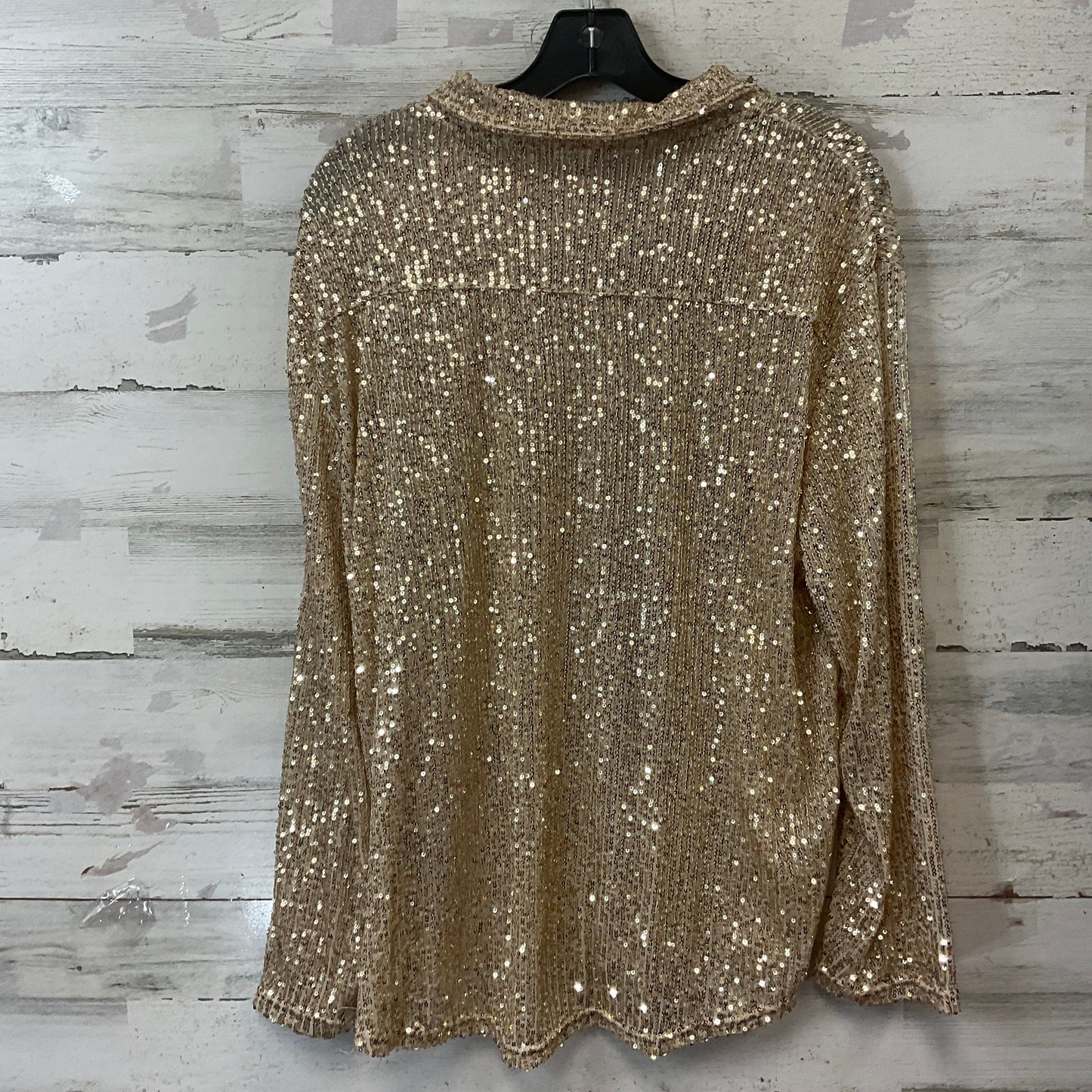 Blouse Long Sleeve By Pol In Gold, Size: S