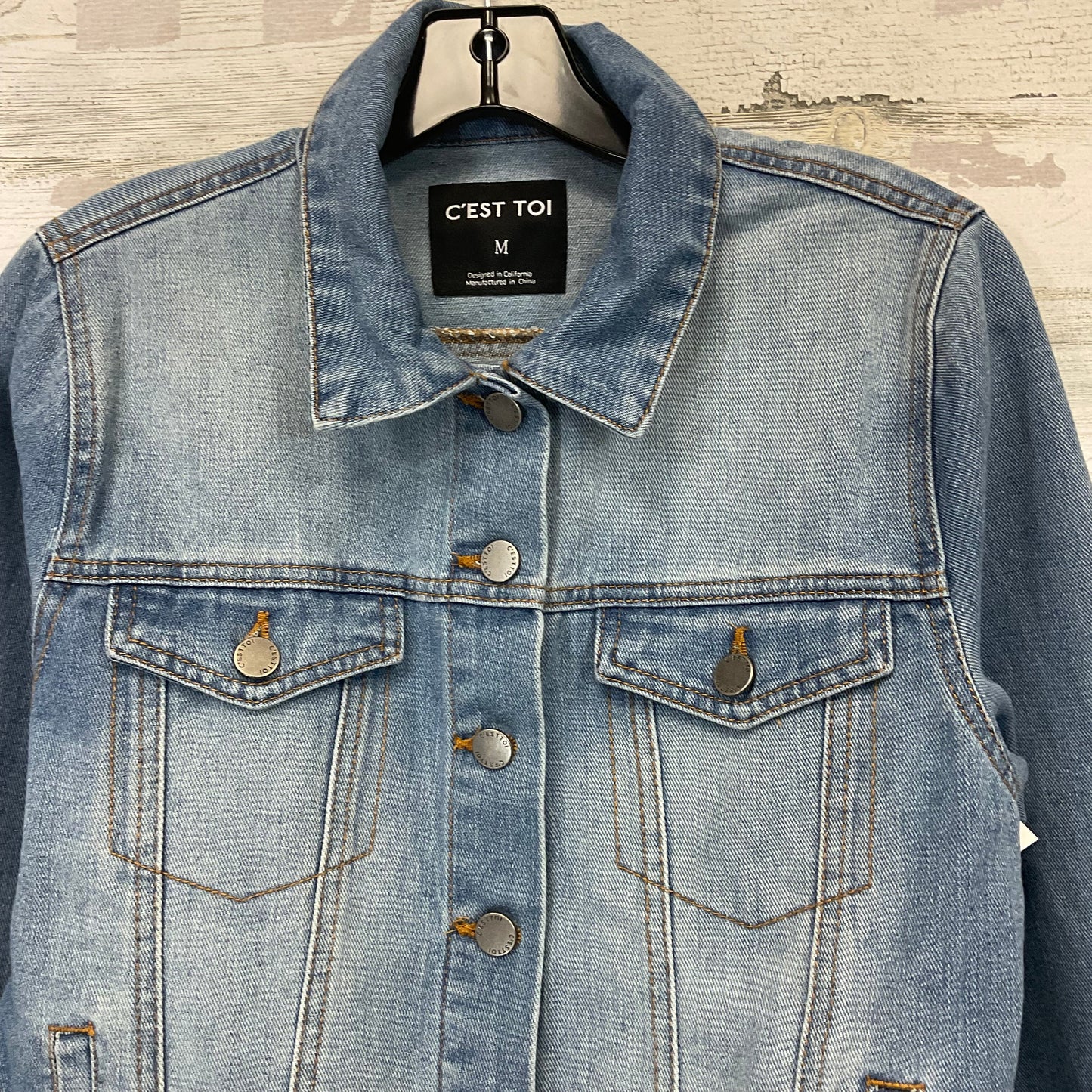 Jacket Denim By Cest Toi In Blue Denim, Size: M