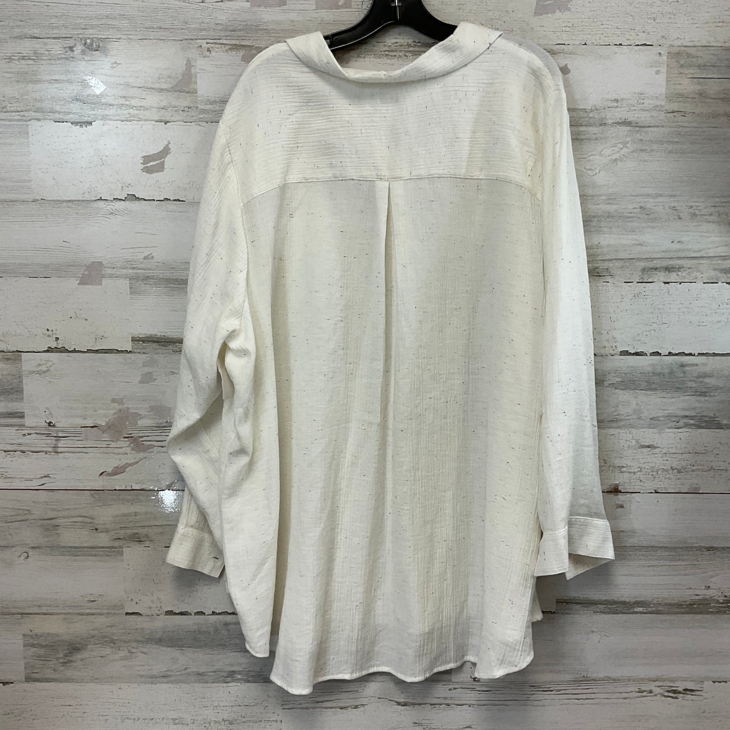 Blouse Long Sleeve By Cj Banks In White, Size: 3x