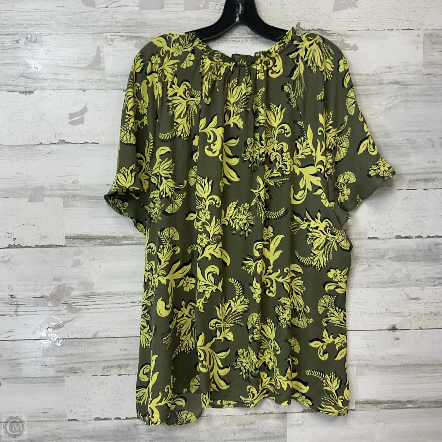 Blouse Short Sleeve By Liz Claiborne In Green, Size: 3x