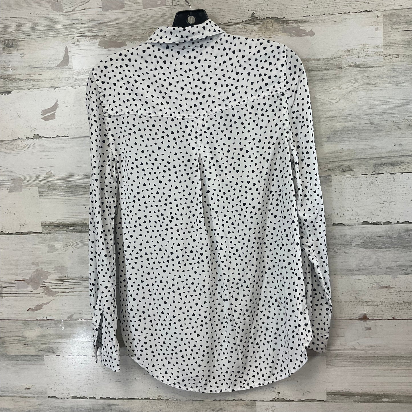 Blouse Long Sleeve By Beachlunchlounge In Black & White, Size: S