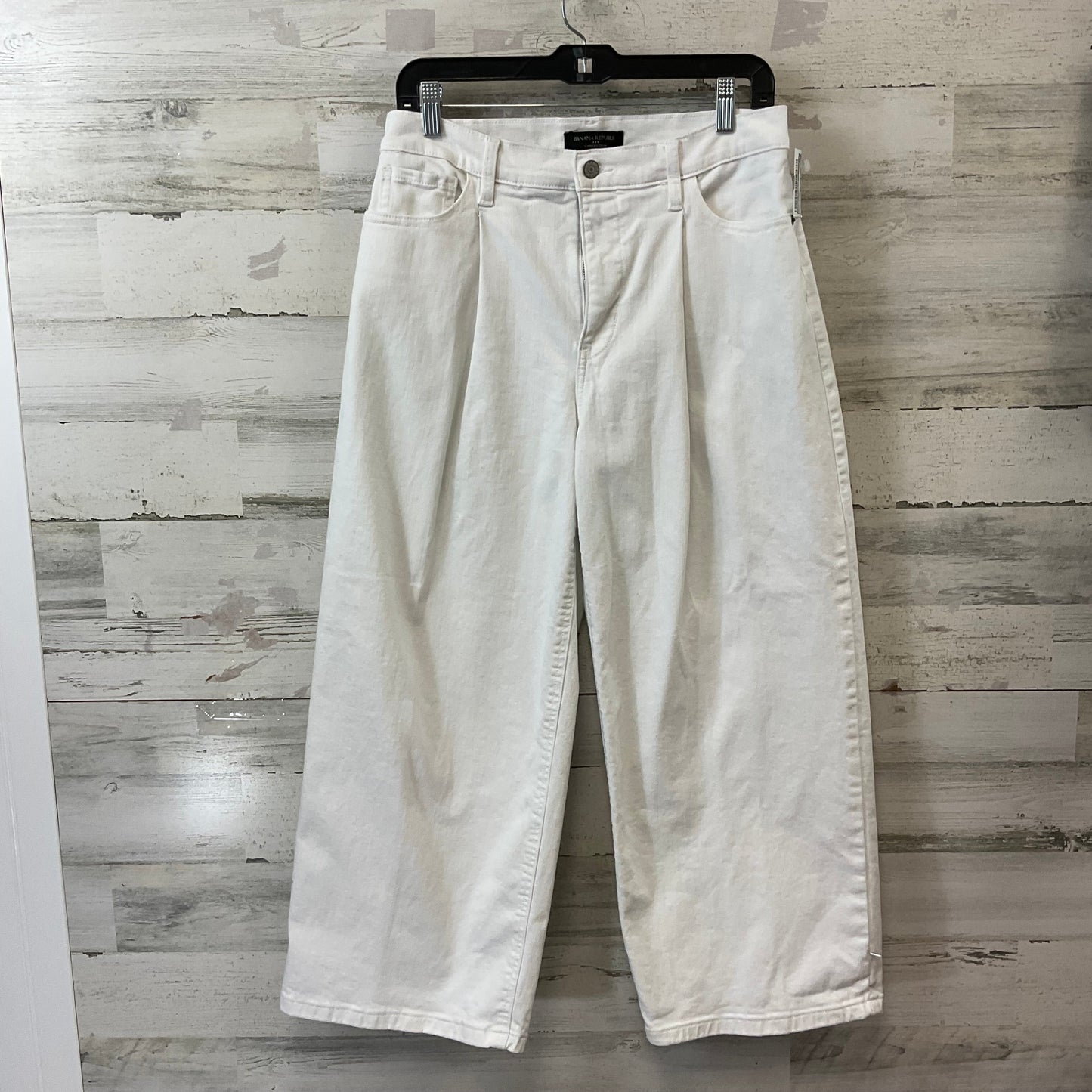 Pants Wide Leg By Banana Republic In White Denim, Size: 6