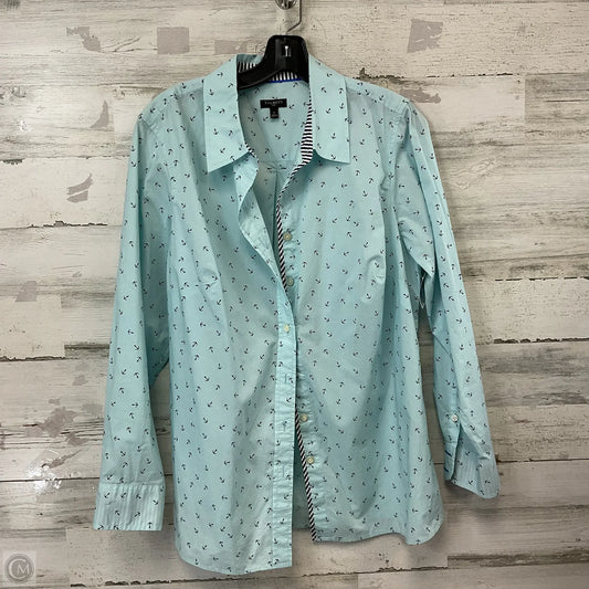 Blouse Long Sleeve By Talbots In Blue, Size: Xl