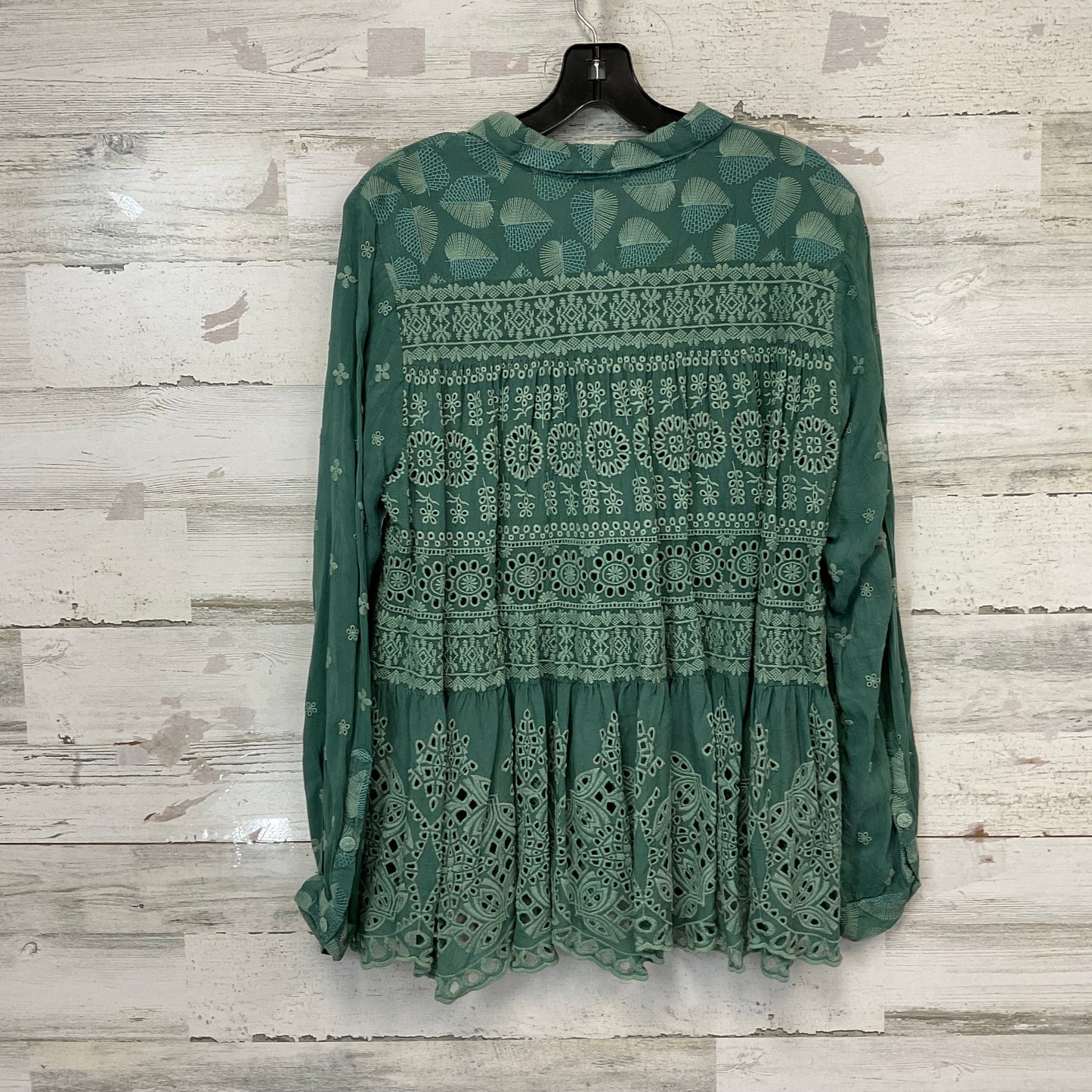 Blouse Long Sleeve By Johnny Was In Green, Size: M