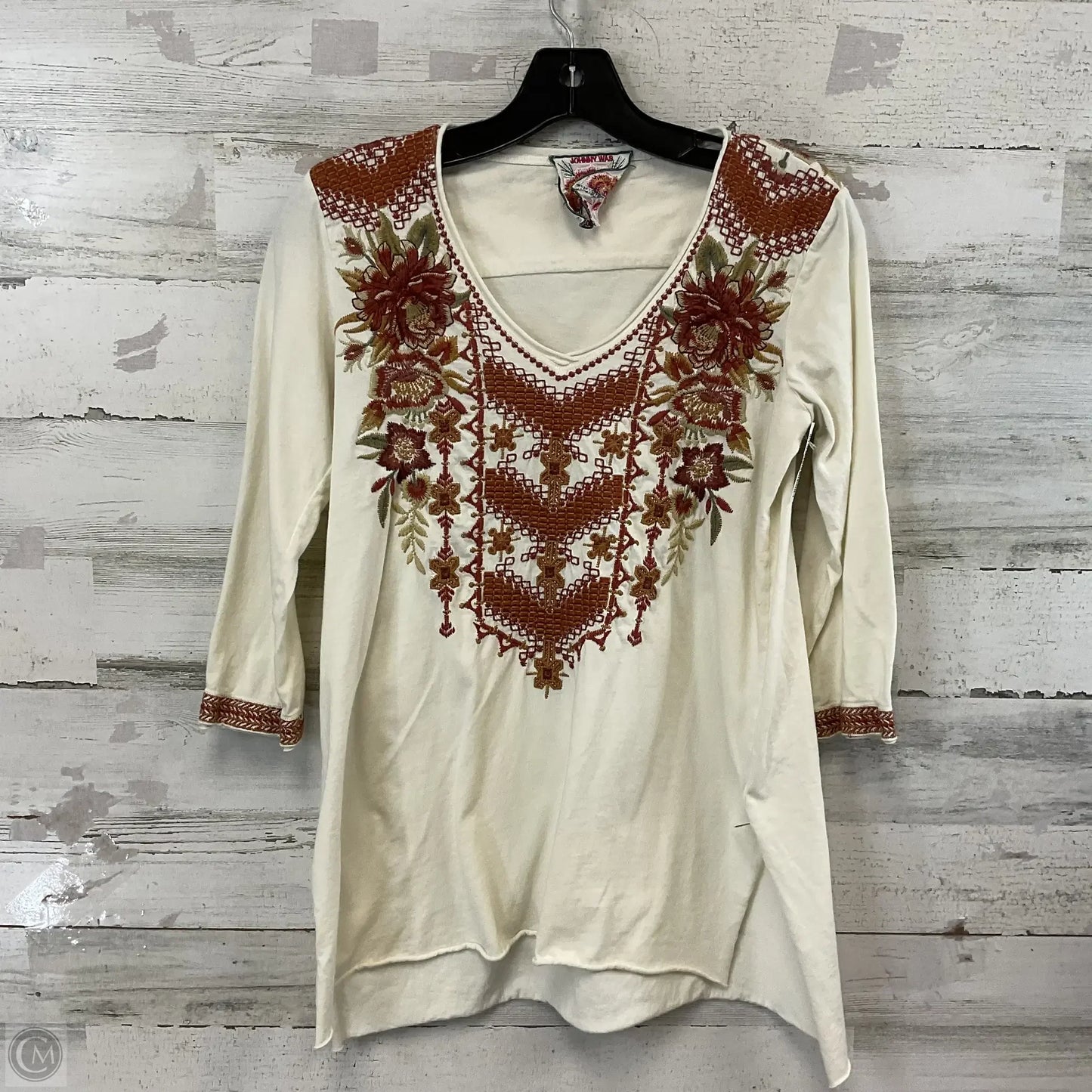 Top Long Sleeve By Johnny Was In Cream, Size: Xs