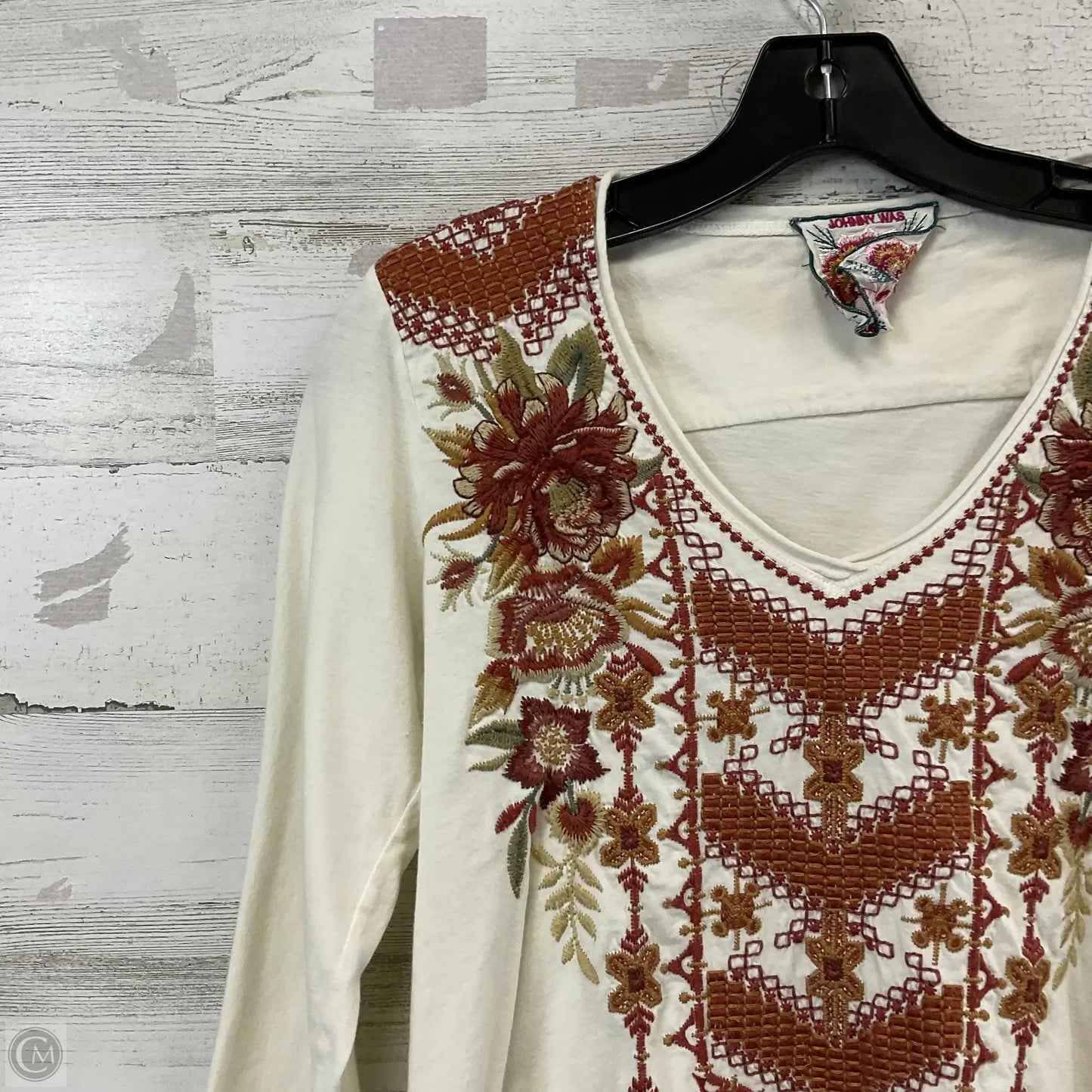 Top Long Sleeve By Johnny Was In Cream, Size: Xs