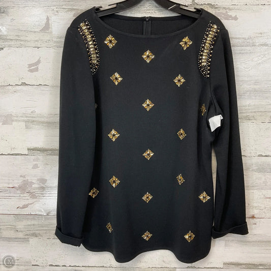 Top Long Sleeve Designer By St. John In Black, Size: M