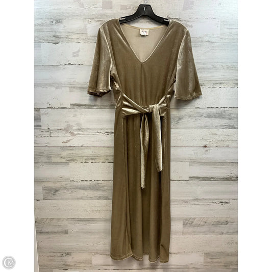 Dress Casual Midi By Bibi In Gold, Size: M