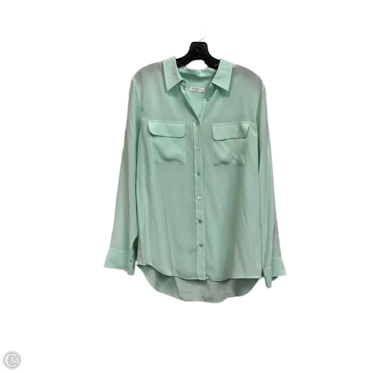 Blouse Long Sleeve By Equipment In Green, Size: L