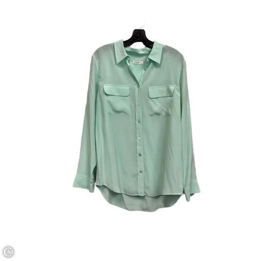 Blouse Long Sleeve By Equipment In Green, Size: L