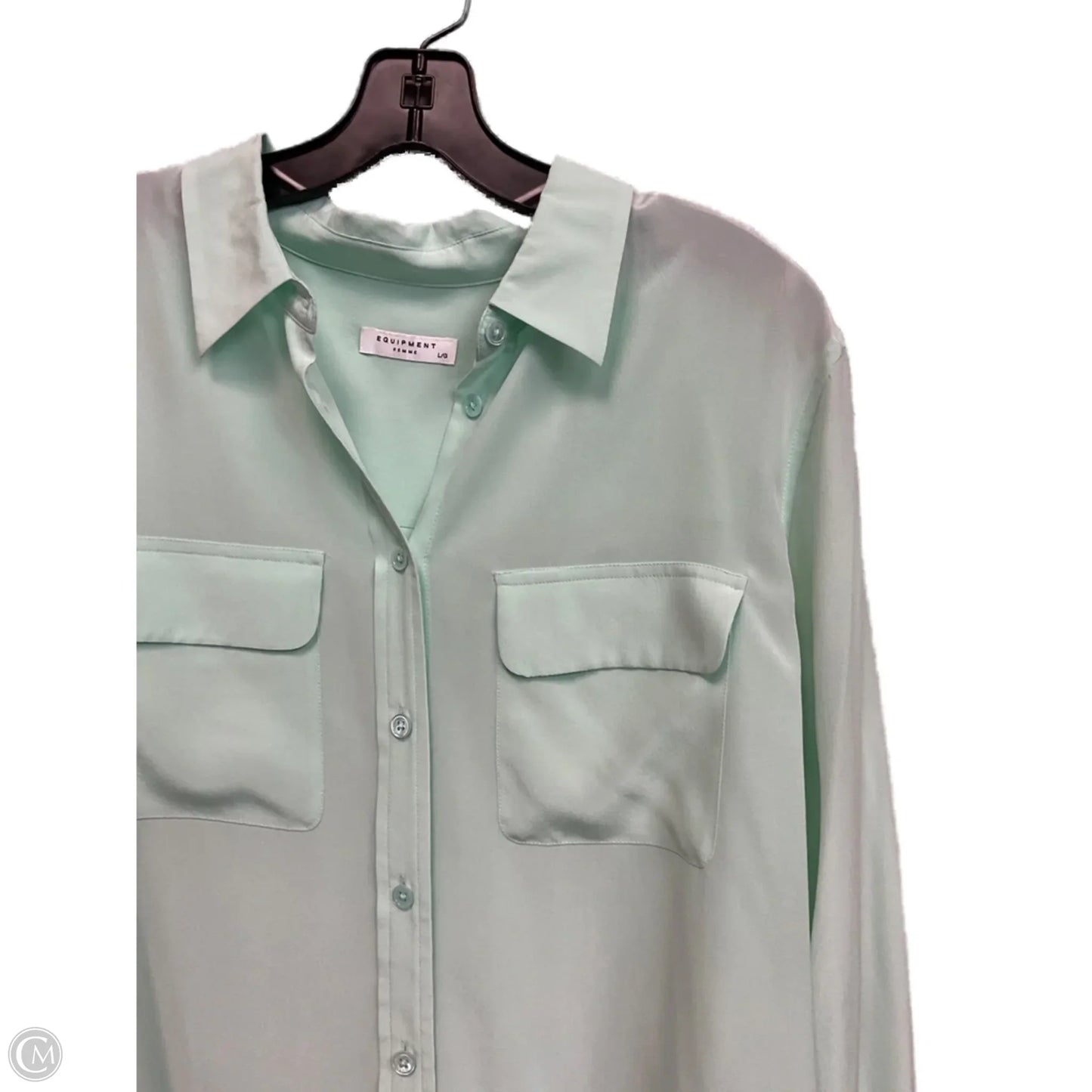 Blouse Long Sleeve By Equipment In Green, Size: L
