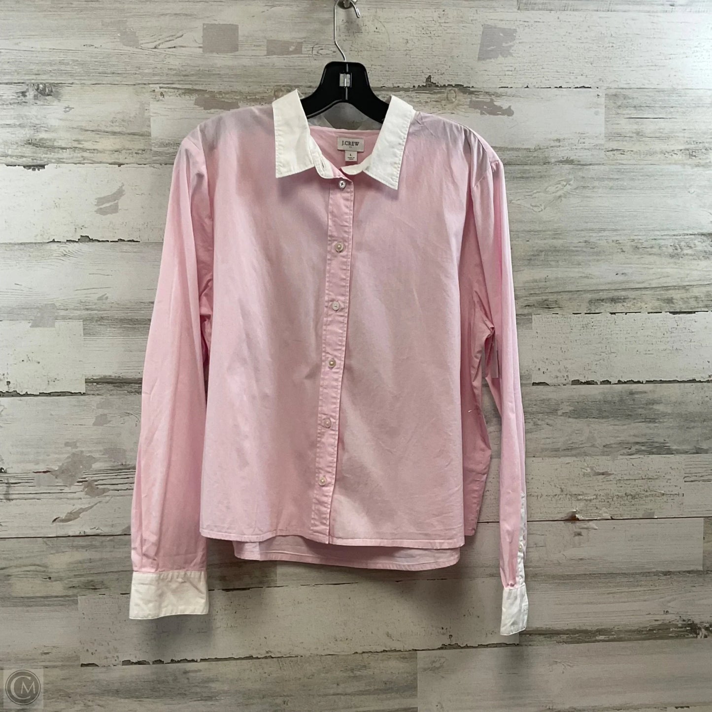 Blouse Long Sleeve By J. Crew In Pink, Size: L