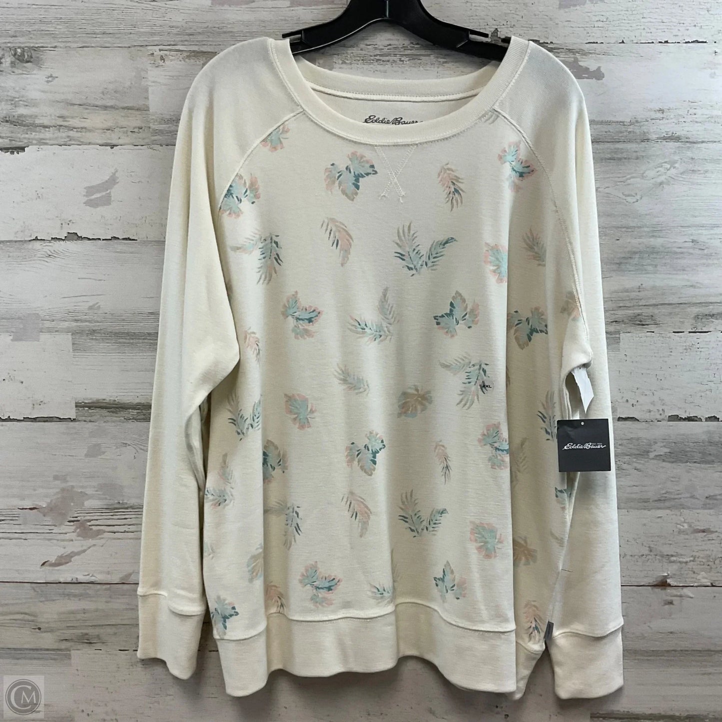 Sweatshirt Crewneck By Eddie Bauer In Cream, Size: 2x