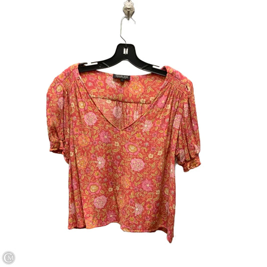 Top Short Sleeve By Rachel Zoe In Pink, Size: L
