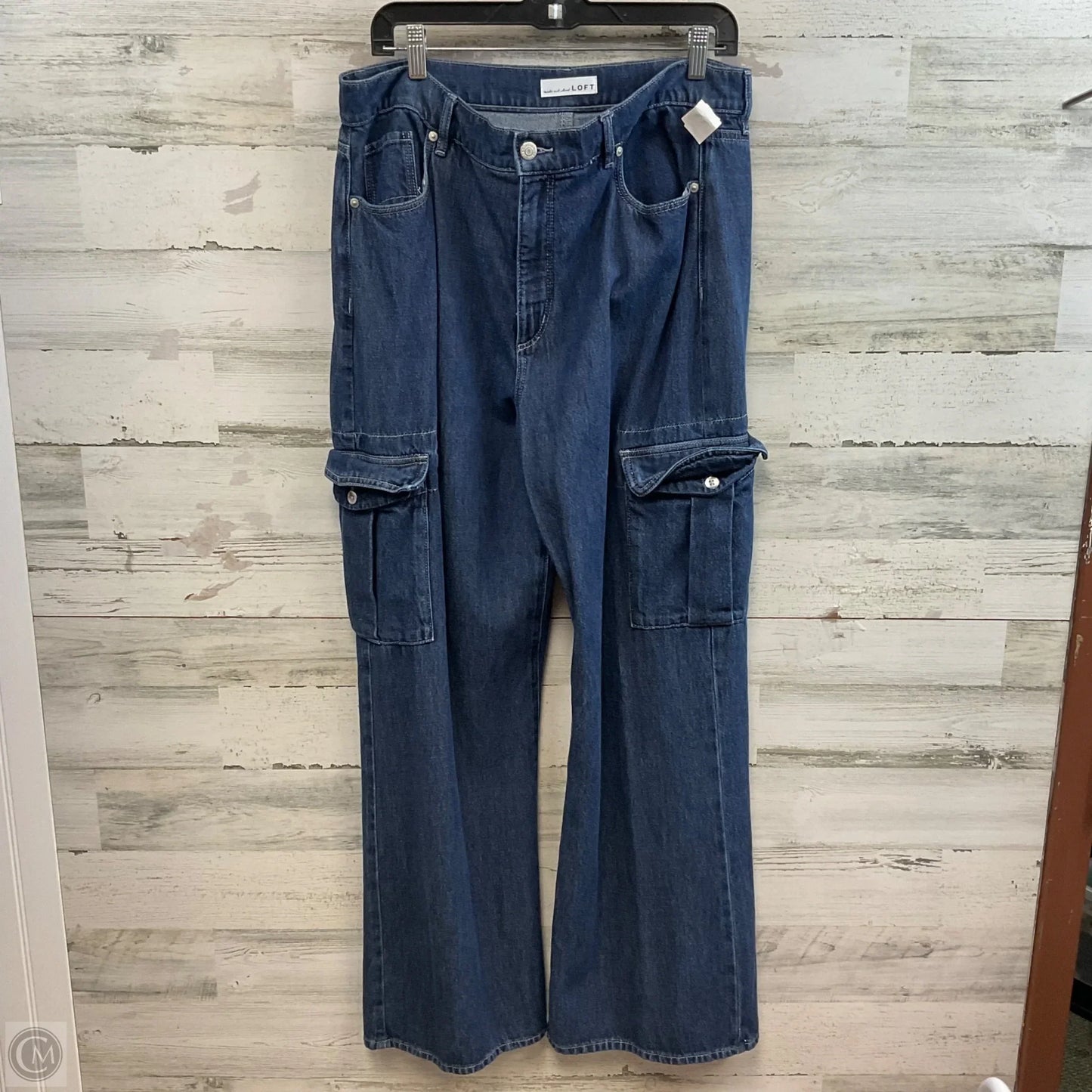 Jeans Wide Leg By Loft In Blue Denim, Size: 14