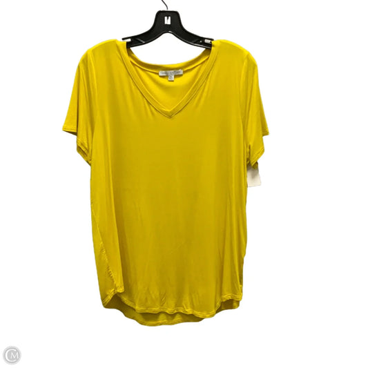 Top Short Sleeve By Green Envelope In Yellow, Size: Xl