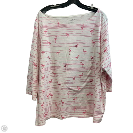 Top 3/4 Sleeve By Talbots In Pink, Size: 3x