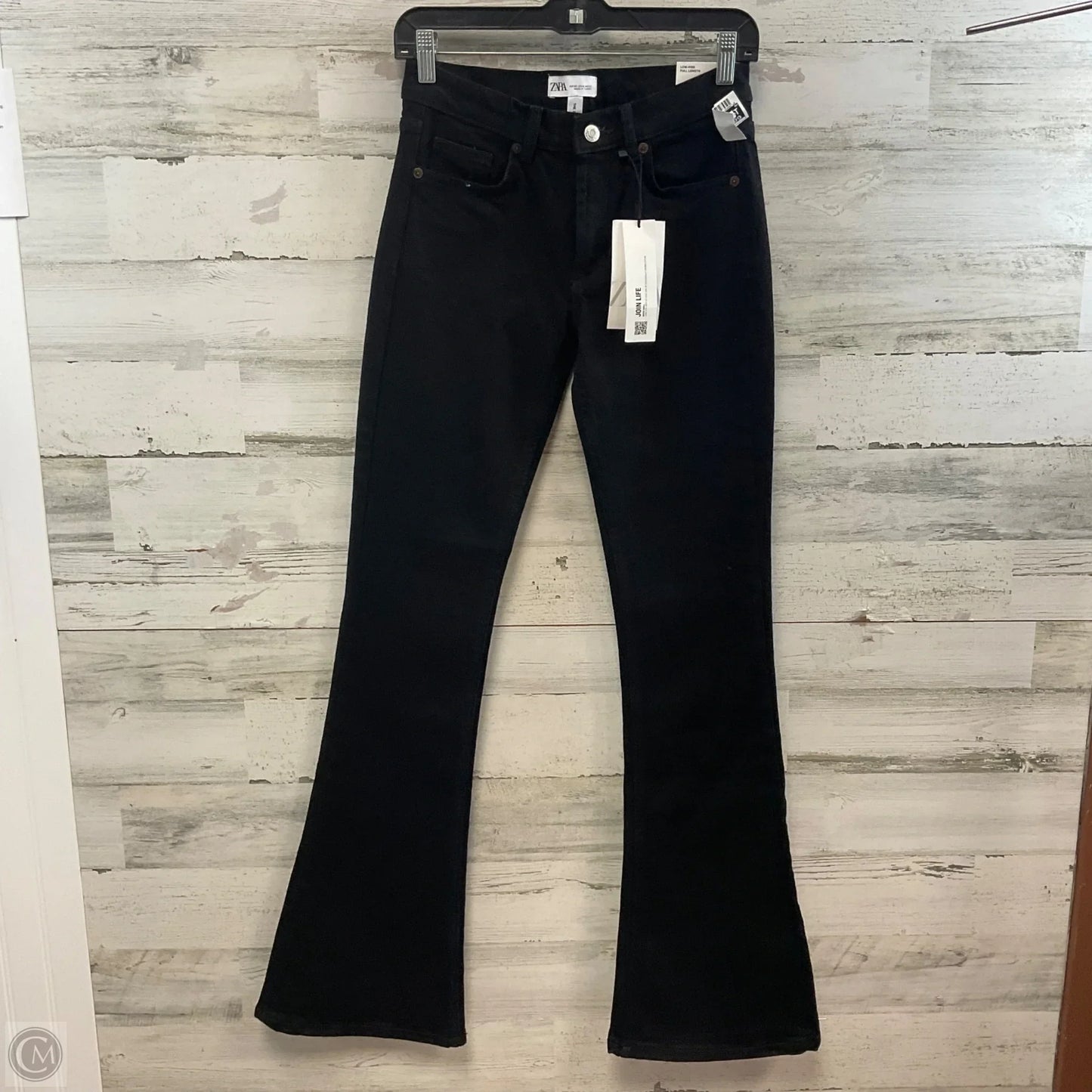 Jeans Flared By Zara In Black Denim, Size: 0