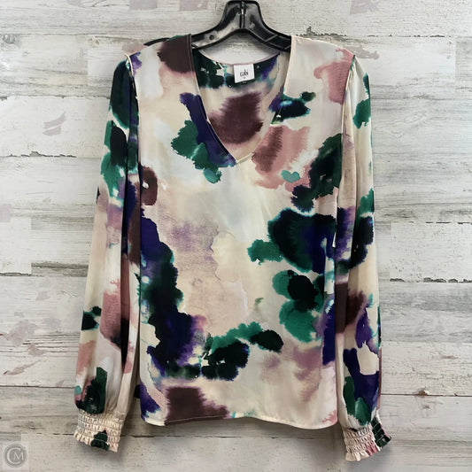 Blouse Long Sleeve By Cabi In Cream, Size: M
