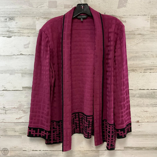 Cardigan By Ming Wang In Maroon, Size: Xl
