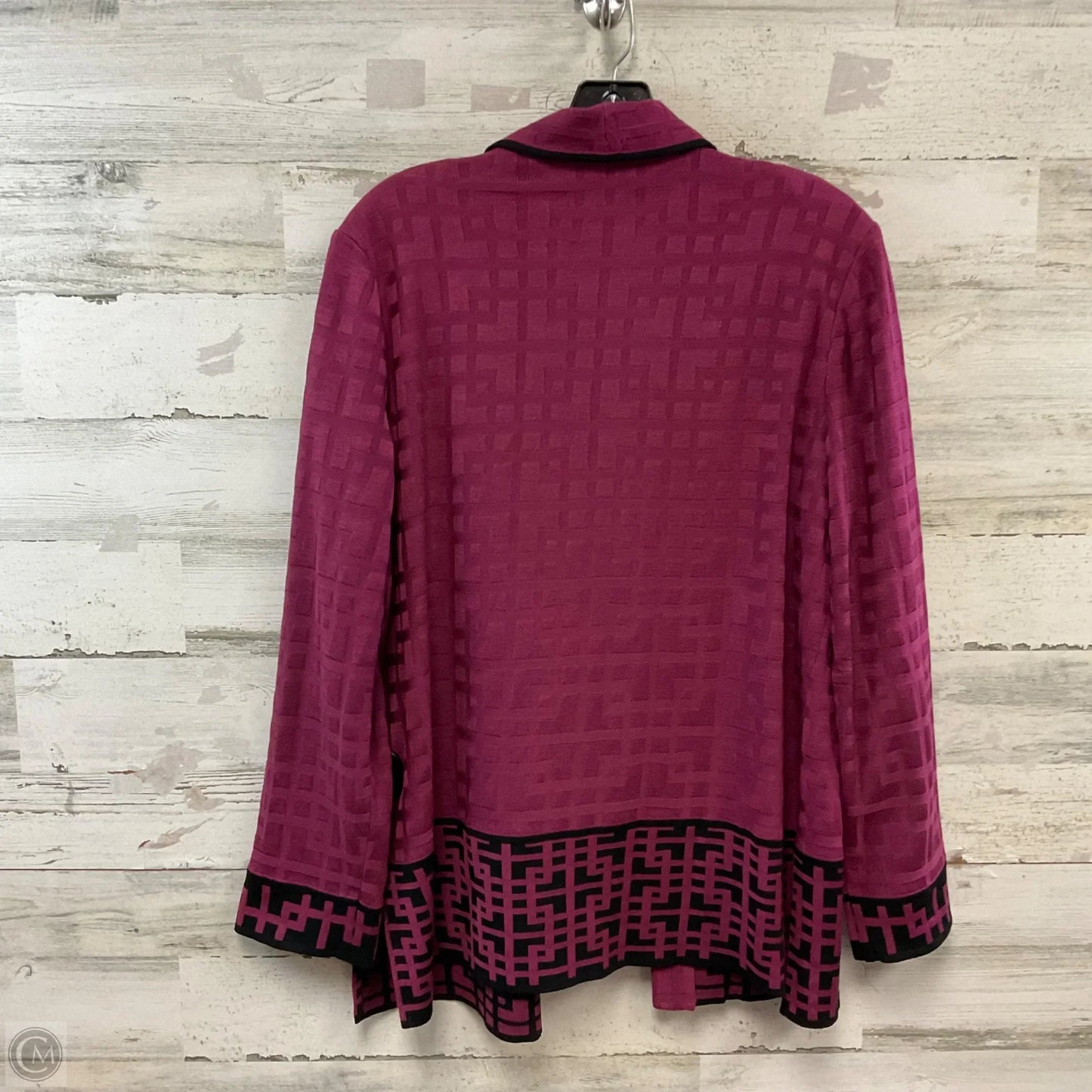 Cardigan By Ming Wang In Maroon, Size: Xl