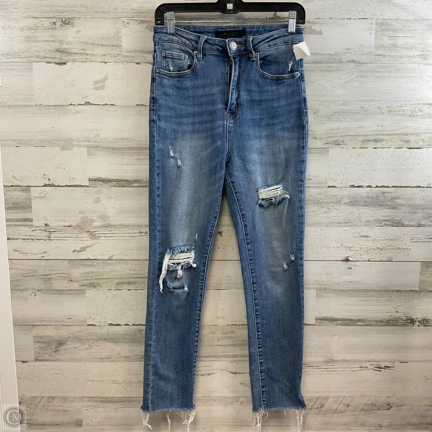 Jeans Straight By Risen In Blue Denim, Size: 4