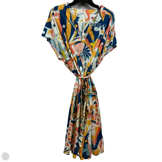 Dress Casual Midi By LESLEY EVERS In Blue & Pink, Size: 2x