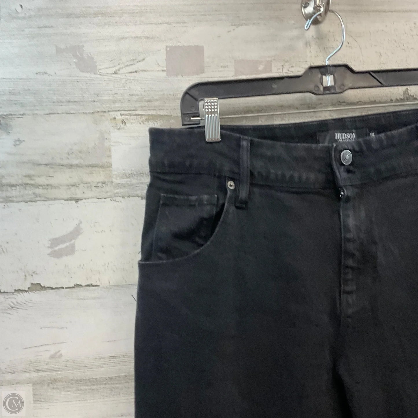 Jeans Straight By Hudson In Black Denim, Size: 14