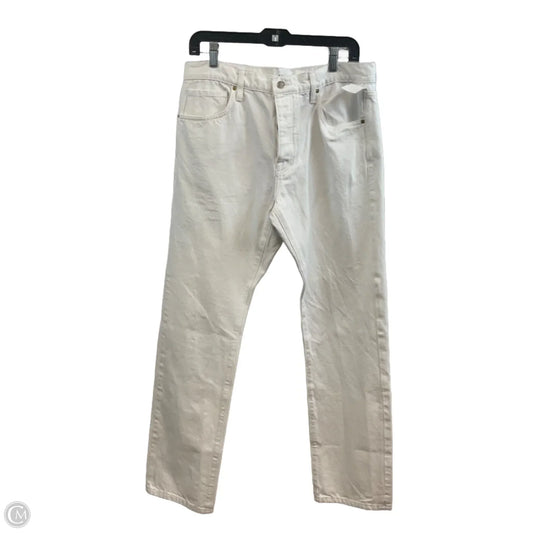 Jeans Straight By Frame In White Denim, Size: 6