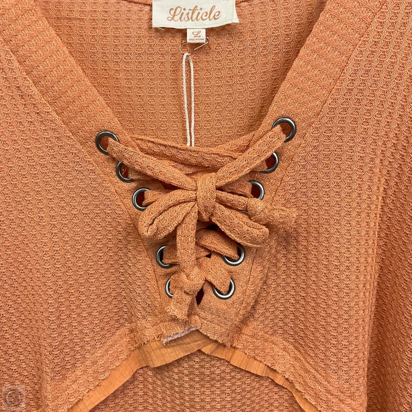 Top Long Sleeve By Listicle In Orange, Size: L